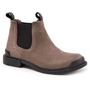 Bueno Womens Easy Taupe Leather Slip On Stretch Ankle Boots Shoes Chelsea